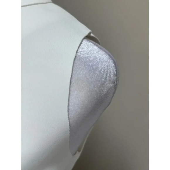 Marciano Mock Neck White Fit & Flare Dress Size Small Stretch Hoco - Picture 11 of 12